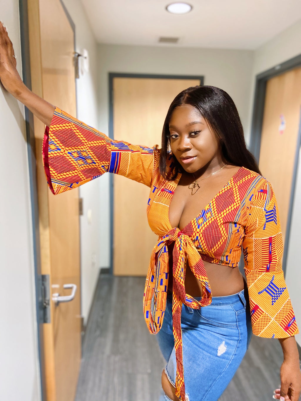 Ankara Wrap Top