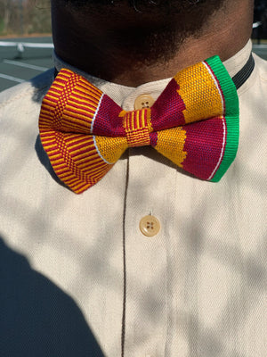 Kente Bow Tie and Pocket Square Set