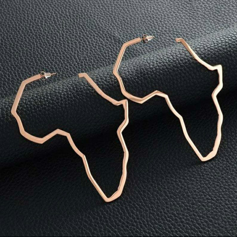 AFRICAN MAP EARRINGS (Gold)