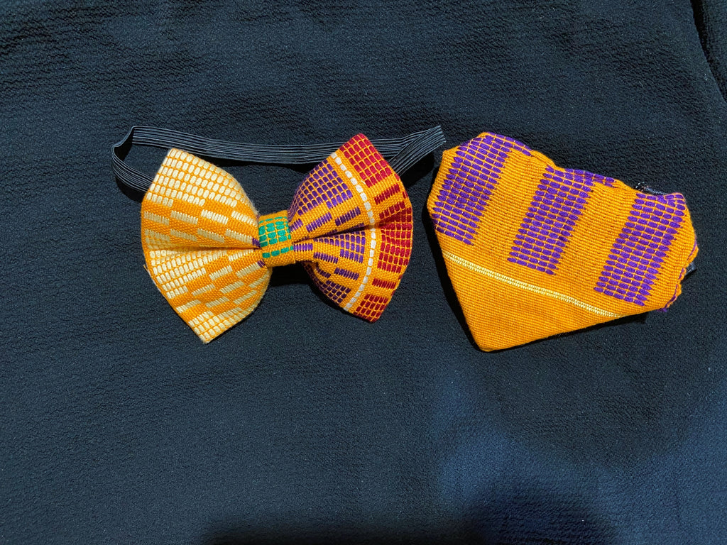 Kente Bow Tie and Pocket Square Set