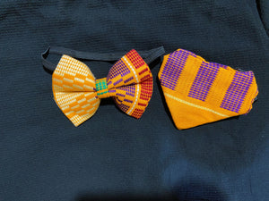 Kente Bow Tie and Pocket Square Set