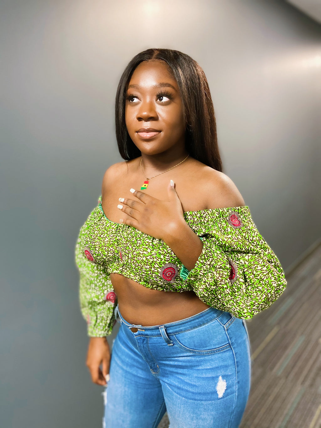Ankara Off The Shoulder Top