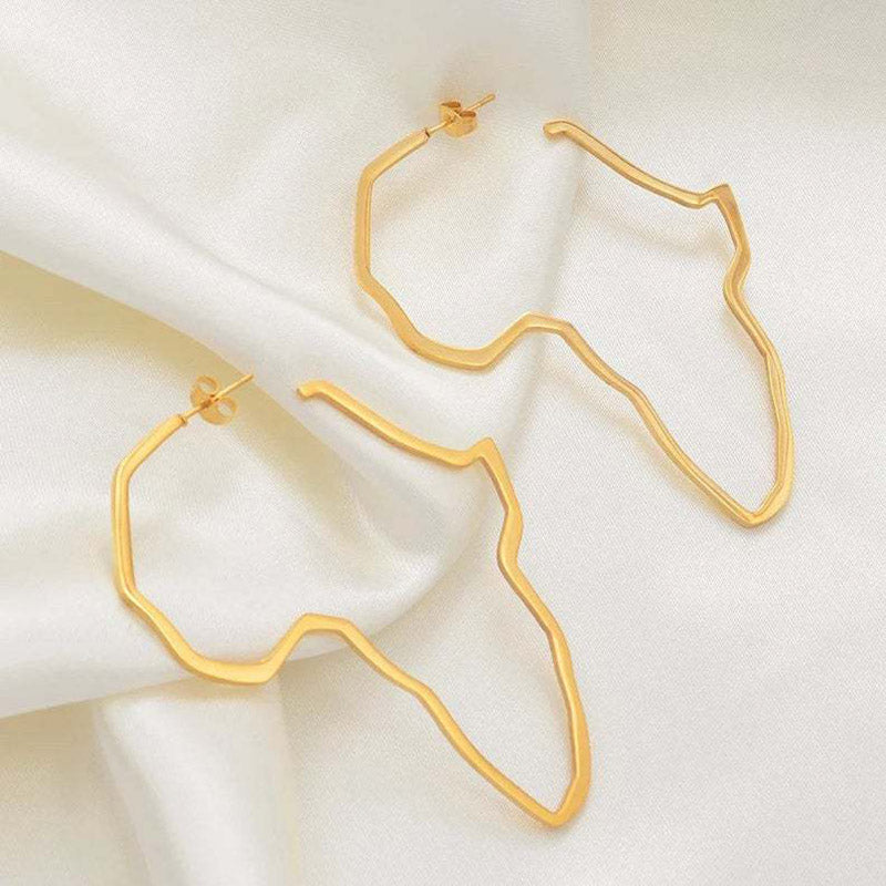 AFRICAN MAP EARRINGS (Gold)