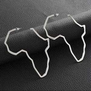 AFRICAN MAP EARRINGS (Silver)