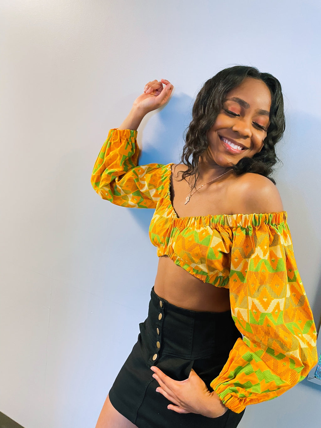 Ankara Off The Shoulder Top