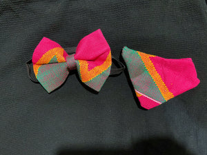 Kente Bow Tie and Pocket Square Set