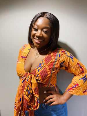 Ankara Wrap Top