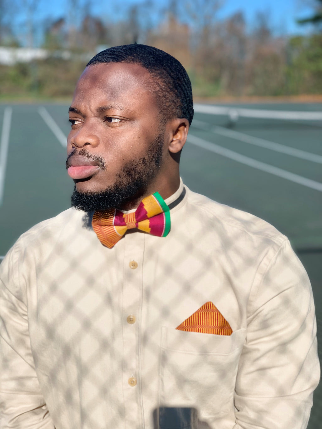 Kente Bow Tie and Pocket Square Set