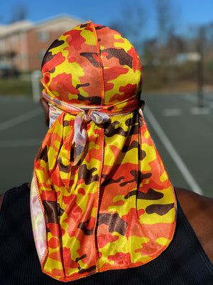 Orange Camo Durag