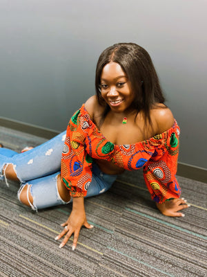 Ankara Off The Shoulder Top