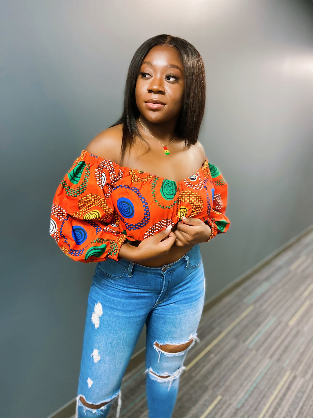 Ankara Off The Shoulder Top