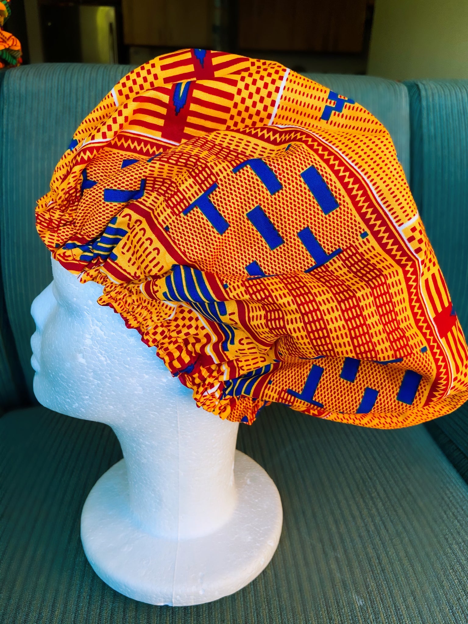 Ankara Satin Lined Bonnet