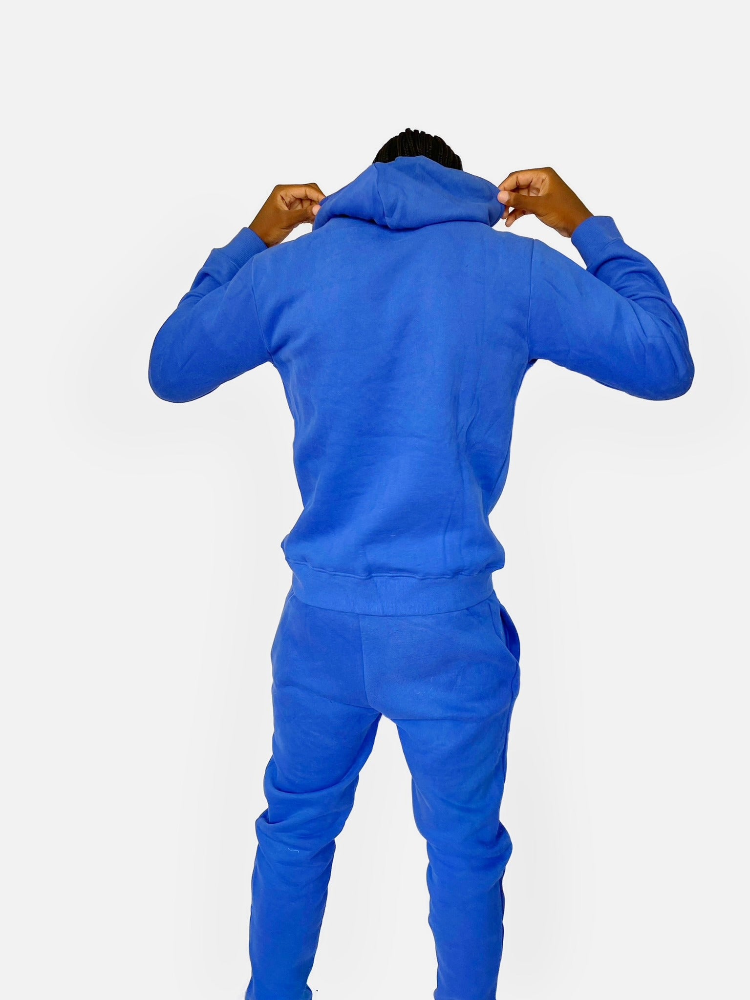 ROYAL BLUE KENTE SATIN LINED HOODIE SET